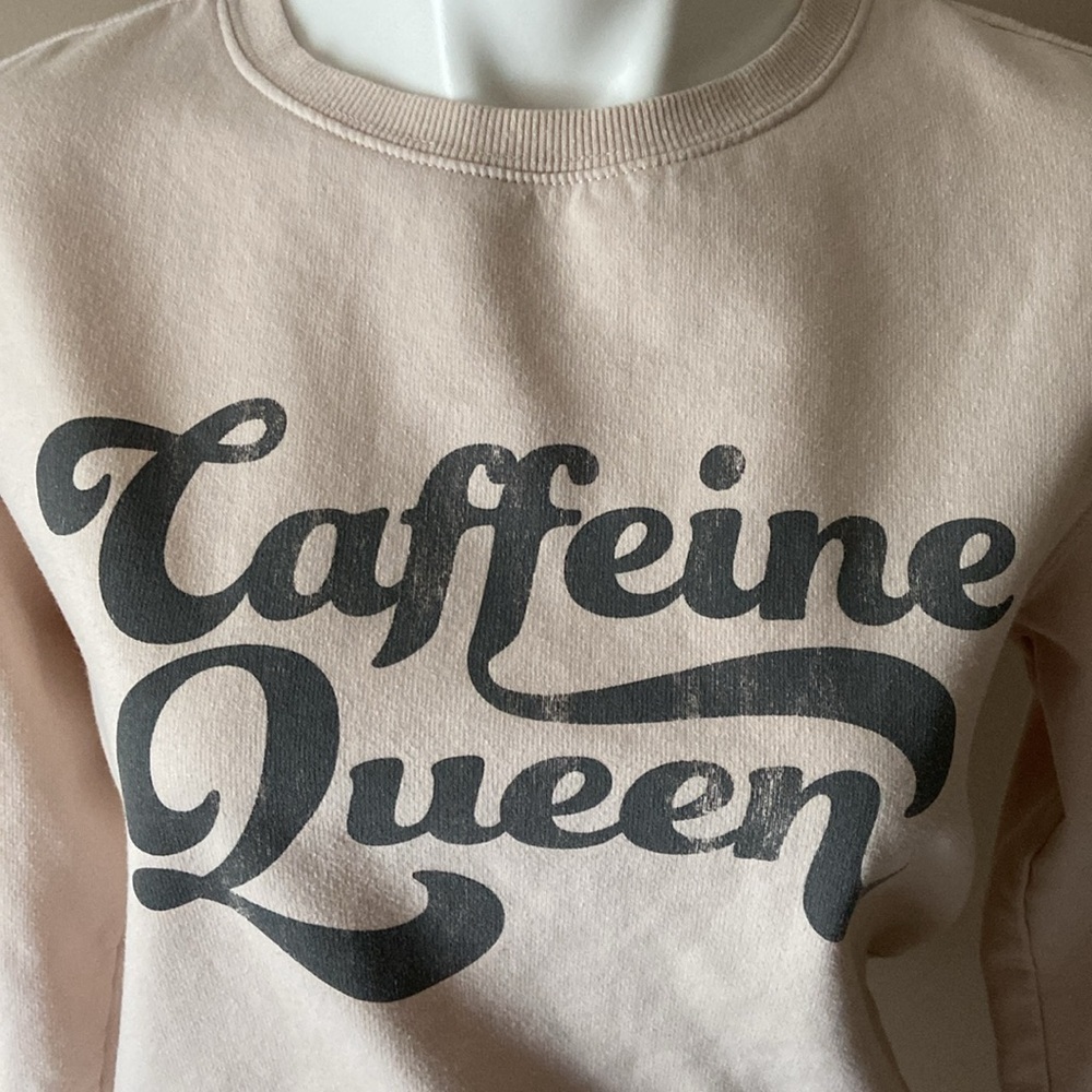 Cold Crush Light Pink Caffeine Queen Distressed Cotton Blend Sweatshirt - Picture 4 of 6